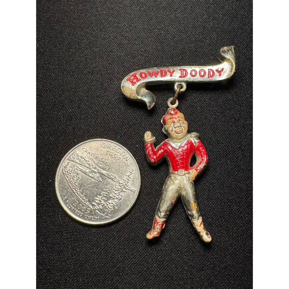 Antique Howdy Doody Enamel Brooch